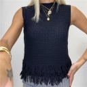 gilet corto con frange sul fondo fashion